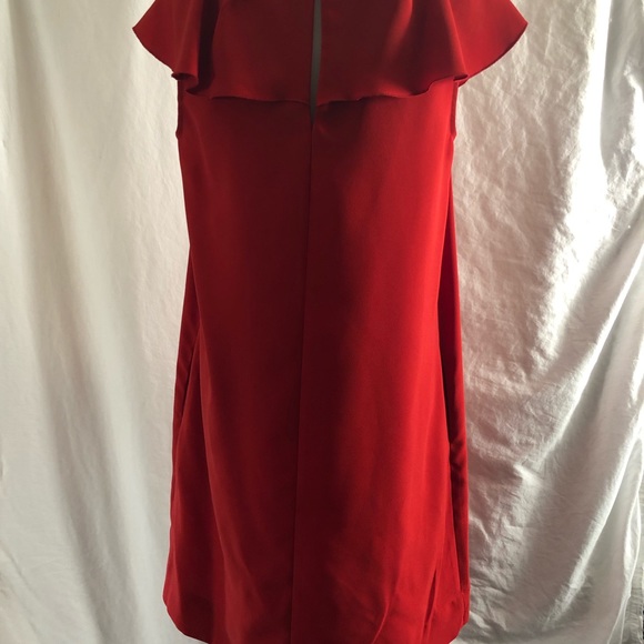 Size 10 Red Dress Crew Neck Banana Republic Pocket - Picture 3 of 8